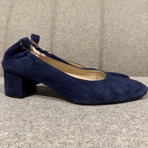 Everlane Day Heel – Size 9 – Navy Suede ~ Comfortable Block Heel